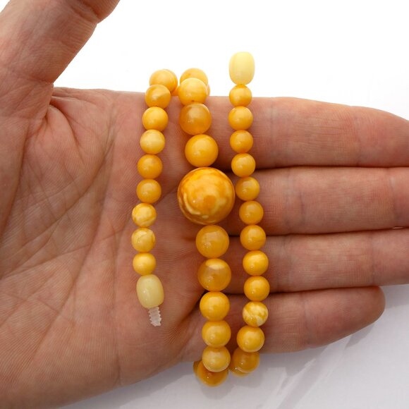 100% NATURAL Handmade Butterscotch Amber Necklace, Real Amber Bead Jewelry - Picture 6 of 6